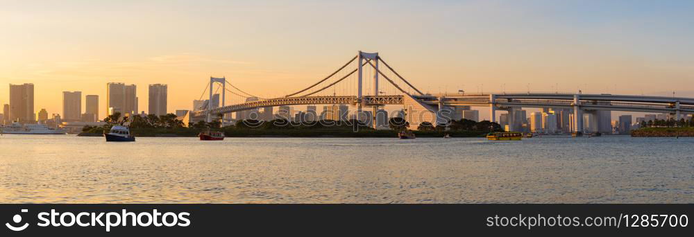 panoraman scene of odaiba harbor tokyo japan most important traveling destination