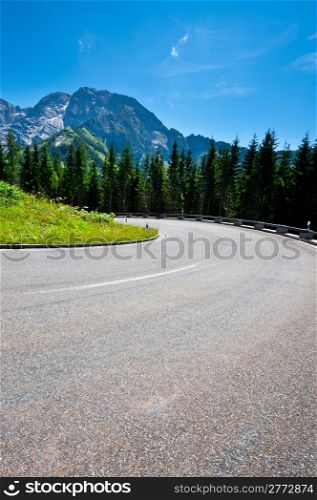 Panoramastrasse- Asphalt Road in the Bavarian Alps