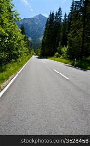 Panoramastrasse- asphalt road in the Bavarian Alps