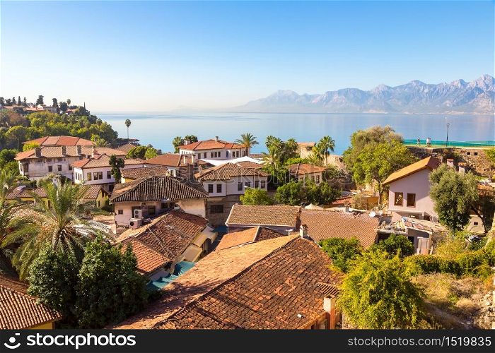 Panoramic aerial view of Antalya, Turkey in a beautiful summer day