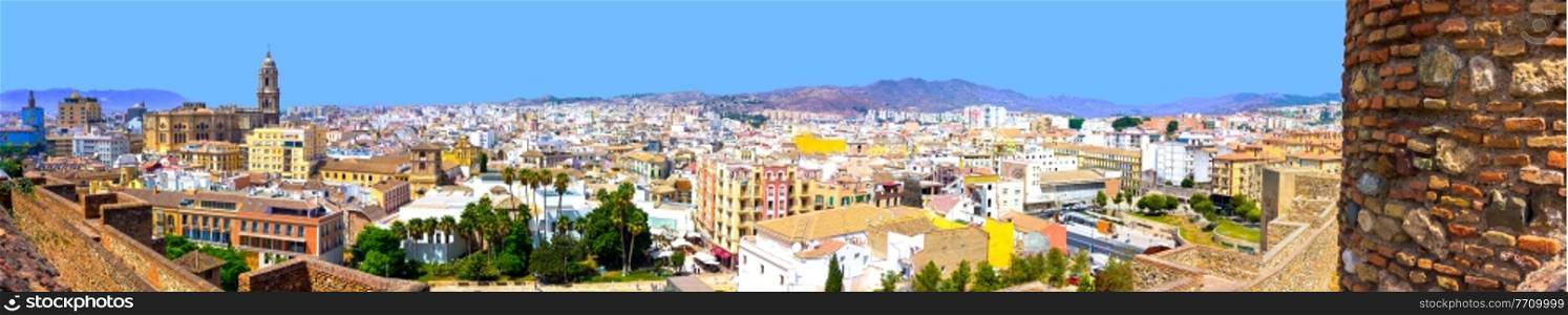 Panoramic city of Malaga, Spain