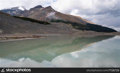 Panoramic image of the Columbia Icefield, Icefield Parkway, Jasper National Park, Alberta, Canada