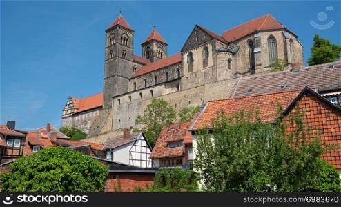 Panoramic image of the convent of Quedlinburg, Germany, Europe