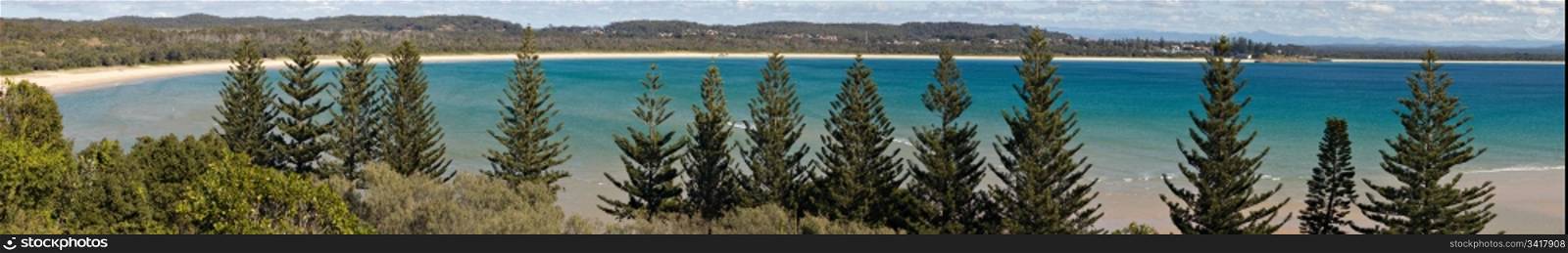 panoramic image of trial bay in nsw . trial bay