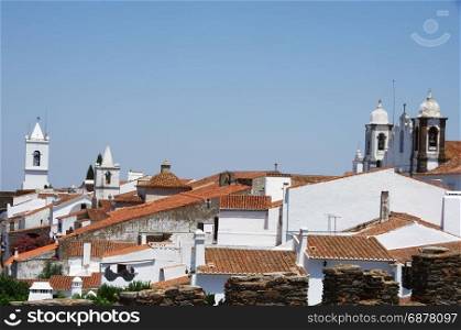 panoramic of fortified town of Monsaraz, Evora,Portugal