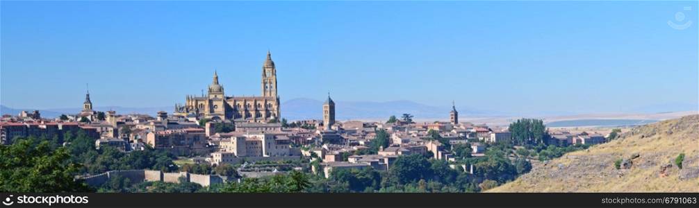 Panoramic of the Spanish city of Segovia.