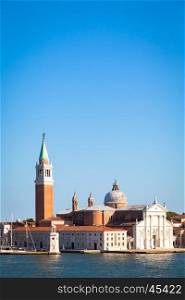 Panoramic view during sunset on San Giorgio Maggiore, Venice - Italy