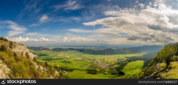 Panoramic view from Hohe Wand Nature Park in Lower Austria. Tourist destination.. Panoramic view from Hohe Wand Nature Park in Lower Austria.
