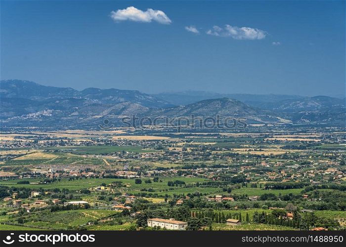 Panoramic view from Monte Porzio Catone, Rome, Lazio, Italy, at summer