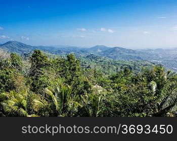 panoramic view from the hill Big Buddha in Phuket Thailand