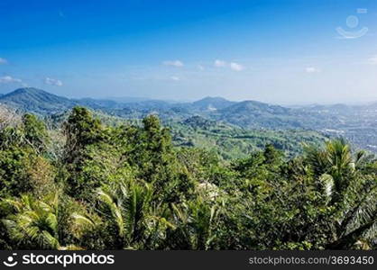 panoramic view from the hill Big Buddha in Phuket Thailand