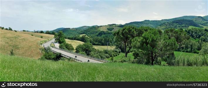 Panoramic view landscape in Tuscany