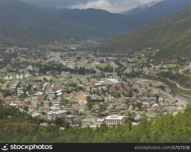 Panoramic view of a cityscape, Thimphu, Bhutan
