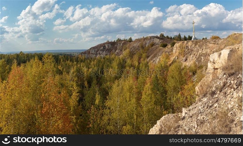 Panoramic view of a cliff