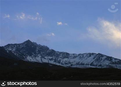 Panoramic view of a snow covered mountain, Annapurna Range, Himalayas, Nepal
