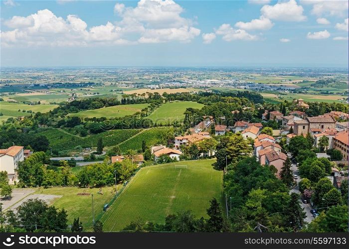 Panoramic view of a typical old town in Tuscany Italy