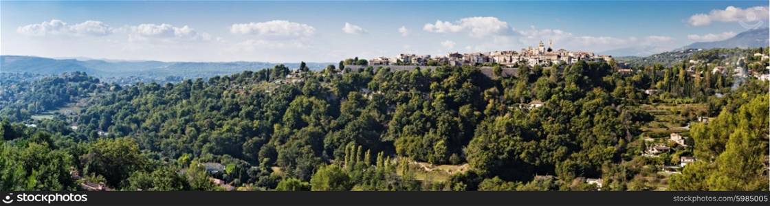 Panoramic view of a village in the Alpes-Maritimes France