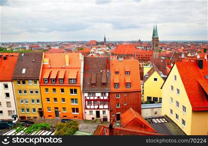 Panoramic view of Altstadt in Nuremberg, Germany