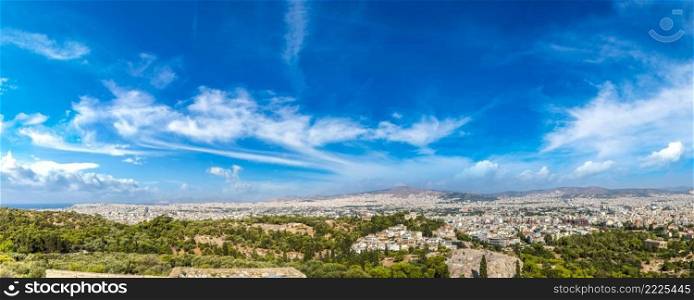 Panoramic view of Athens, Greece, from the Acropolis in a summer day