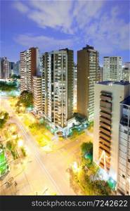 Panoramic view of Batel neighborhood and Praca do Japao (Japan Square), Curitiba, Parana State, Brazil