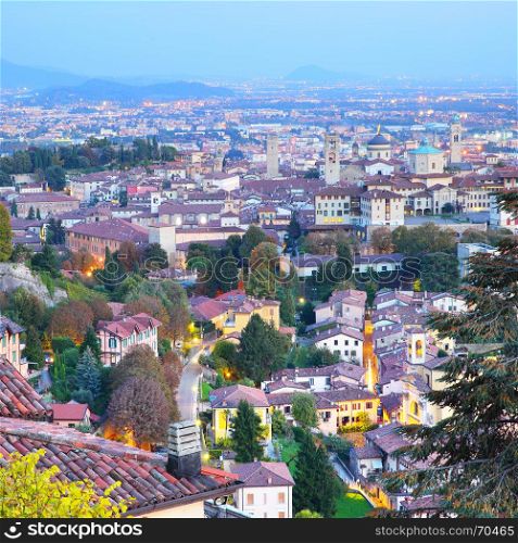 Panoramic view of Bergamo, Italy