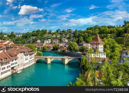 Panoramic view of Bern in a beautiful summer day, Switzerland