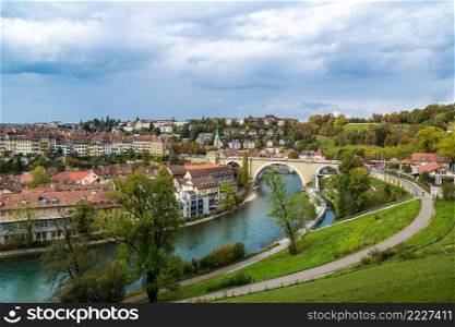 Panoramic view of Bern in a summer day in Switzerland