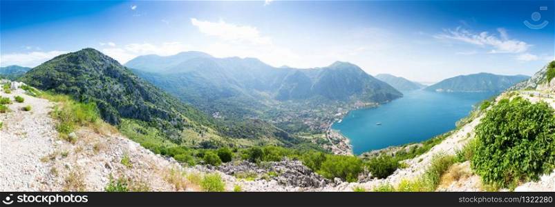 Panoramic view of Boka-Kotor Bay, Montenegro