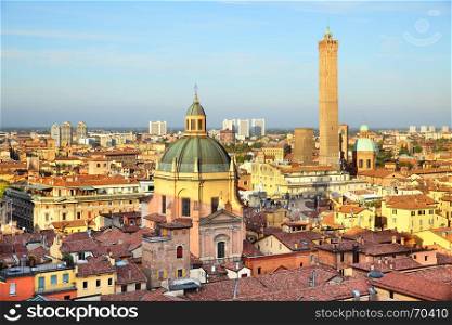 Panoramic view of Bologna in Italy