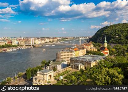 Panoramic view of Budapest in Hungary in a beautiful summer day