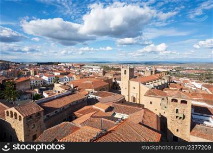 Panoramic view of Caceres, Extremadura, Spain. High quality photo. Panoramic view of Caceres, Extremadura, Spain