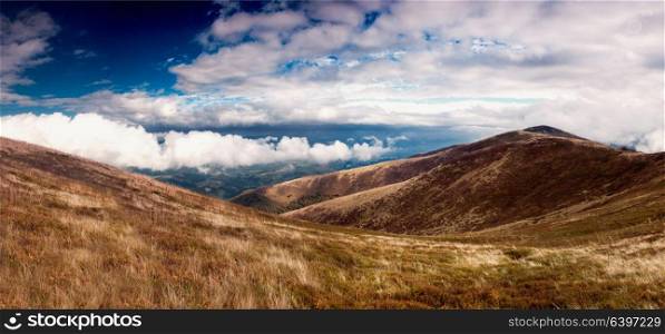 Panoramic view of Carpathian Mountains, summer day. Panoramic view of Carpathian Mountains