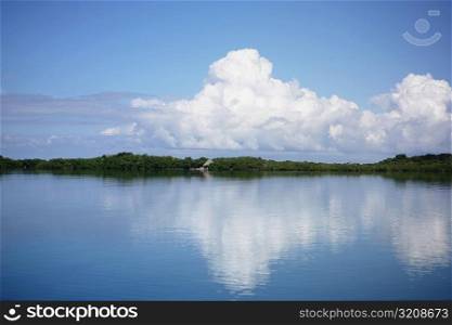 Panoramic view of clouds over a river