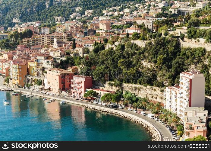Panoramic view of Cote d&rsquo;Azur near the town of Villefranche-sur-Mer