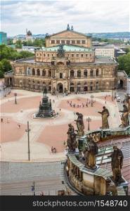 Panoramic view of Dresden, Germany. Semper Opera House