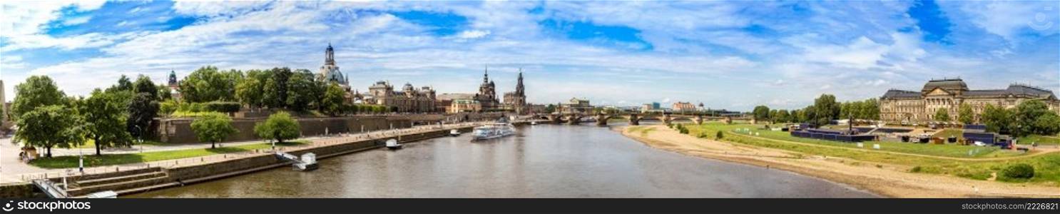 Panoramic view of Dresden in a beautiful summer day