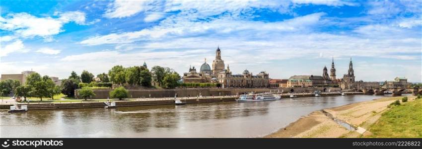 Panoramic view of Dresden in a beautiful summer day