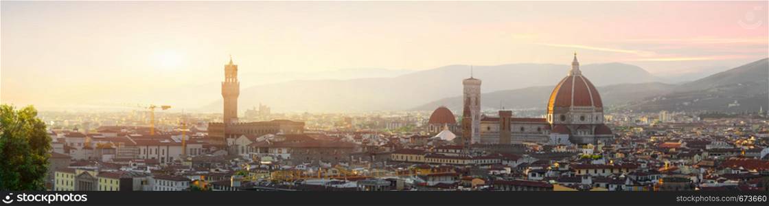 Panoramic view of Florence in early morning