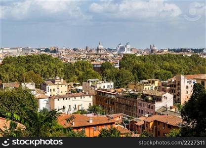 Panoramic view of historic center of Rome, Italy