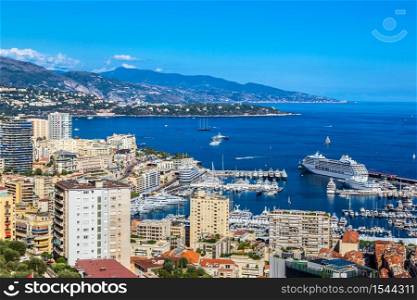 Panoramic view of Monte Carlo in a summer day, Monaco