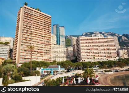 Panoramic view of Monte Carlo, Monaco on the French Riviera