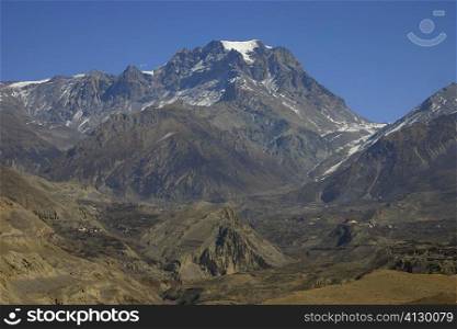 Panoramic view of mountains, Annapurna Range, Himalayas, Nepal