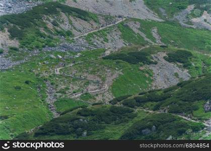 Panoramic view of Mountains in Murodo, &#xA;Tateyama Kurobe Alpine Route ,Japan