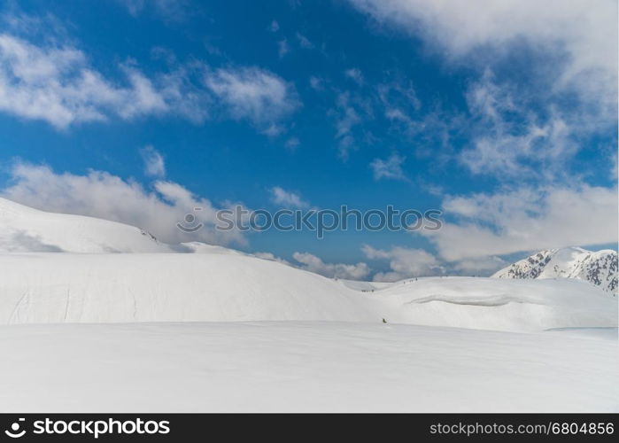 Panoramic view of Mountains in Murodo, &#xA;Tateyama Kurobe Alpine Route ,Japan