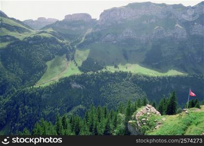 Panoramic view of mountains, Swiss Alps, Switzerland