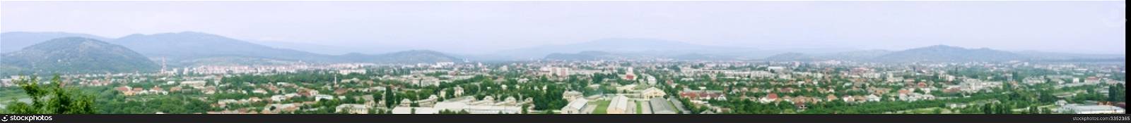 panoramic view of Mukachevo city. Ukkraine