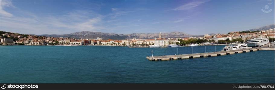 Panoramic view of old Croatian town Split