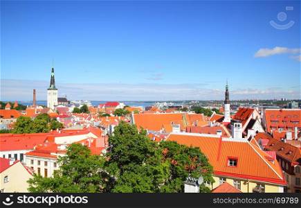 Panoramic view of Old town of Tallin, Estonia