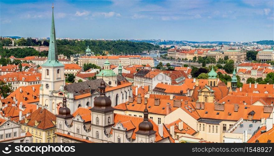 Panoramic view of Old Town Square is a historic square of Prague in the Czech Republic.