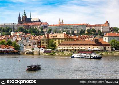Panoramic view of Prague in a beautiful summer day, Czech Republic